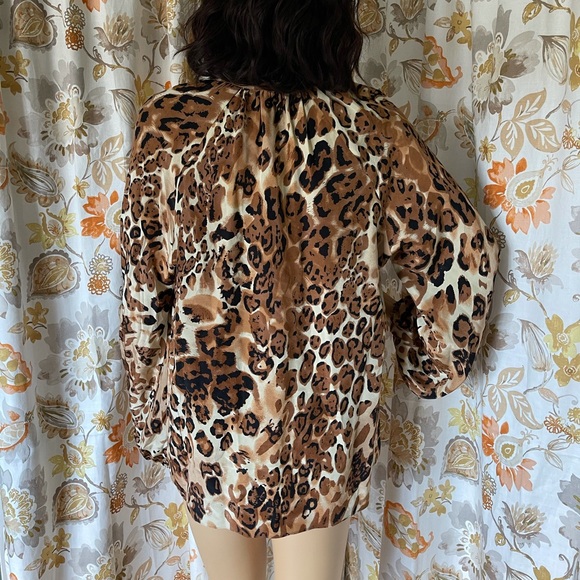 100% silk leopard print blouse - Picture 5 of 6